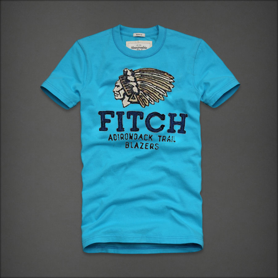 Abercrombie Fitch Hombres De Cuello Redondo Corto Remera AF5545